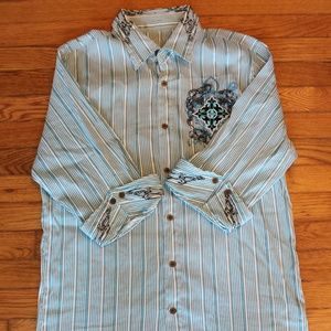 El General 3/4 sleeve embroidered shirt